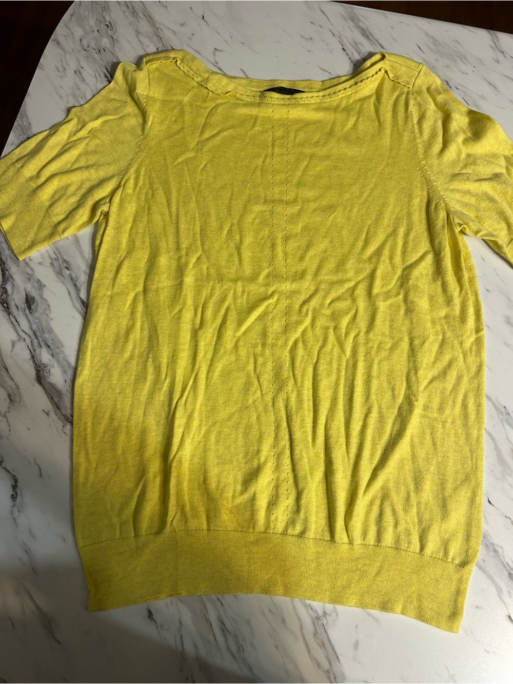 Banana Republic Yellow Short Sleeve Lightweight Sweater